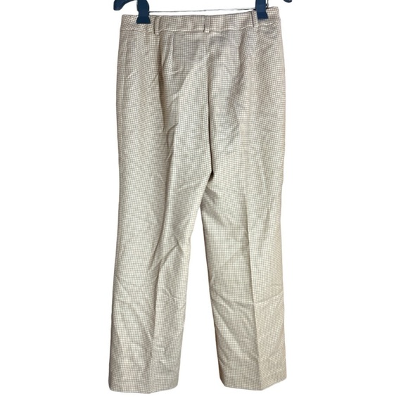 Vintage Talbots Petites Lined Houndstooth Plaid Wool & Cashmere Trousers Tan 10P - Picture 2 of 13